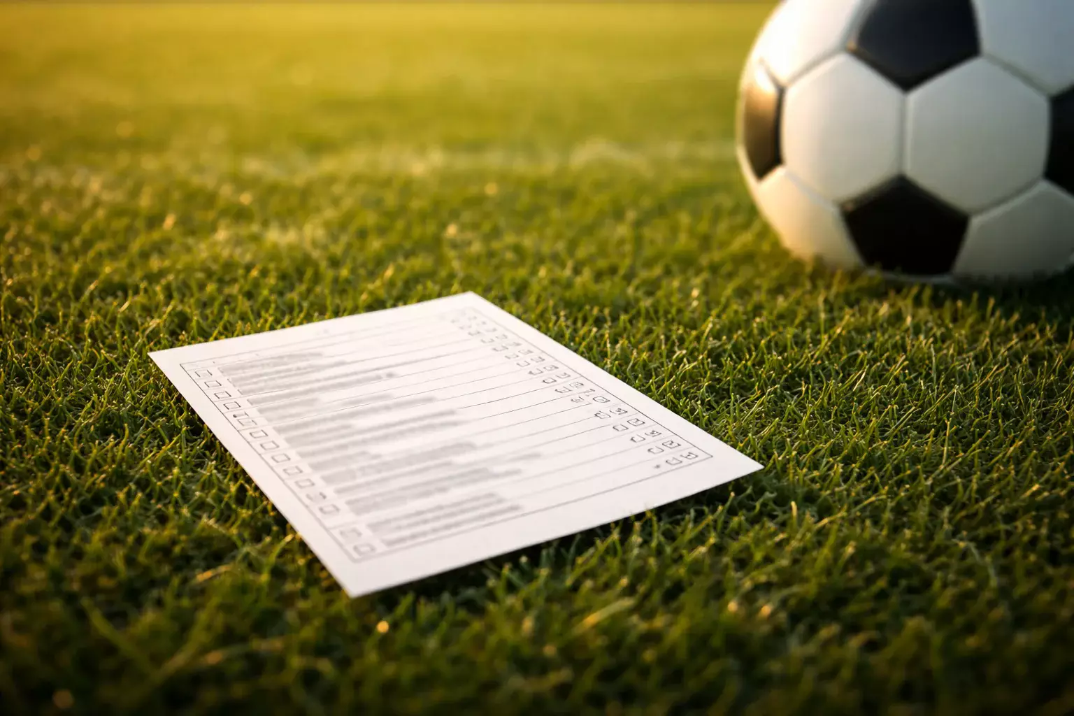 Types de paris sportifs — ticket de pari sur un terrain de football